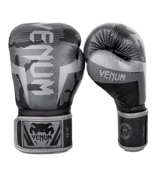 Боксерские перчатки VENUM ELITE BOXING GLOVES - BLACK/DARK CAMO Боксерские перчатки VENUM ELITE BOXING GLOVES - BLACK/DARK CAMO