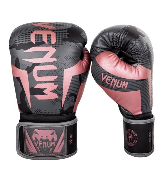 Боксерские перчатки VENUM ELITE BOXING GLOVES - BLACK/PINK GOLD Боксерские перчатки VENUM ELITE BOXING GLOVES - BLACK/PINK GOLD