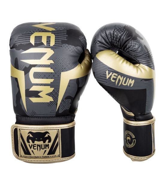 Боксерские перчатки VENUM ELITE BOXING GLOVES - DARK CAMO/GOLD Боксерские перчатки VENUM ELITE BOXING GLOVES - DARK CAMO/GOLD