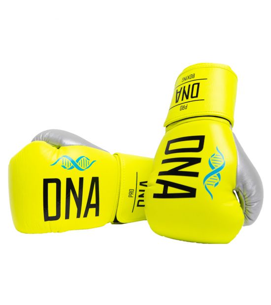 Боксерские перчатки DNA Pro Boxing MTRX Yellow/Silver Боксерские перчатки DNA Pro Boxing MTRX Yellow/Silver