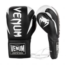 Боксерские перчатки VENUM HAMMER PRO BOXING GLOVES - WITH LACES - BLACK/WHITE